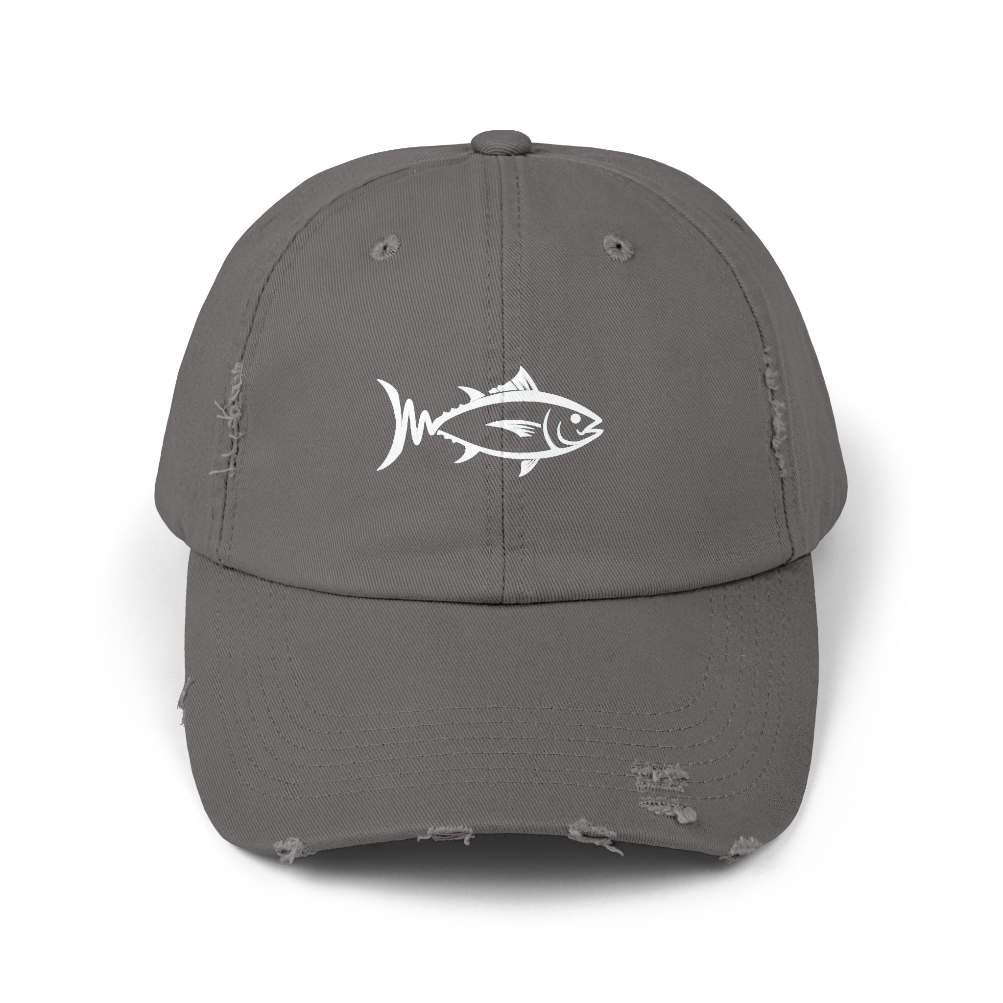 Distressed Fish Dad Cap — Vintage Angler Baseball Hat