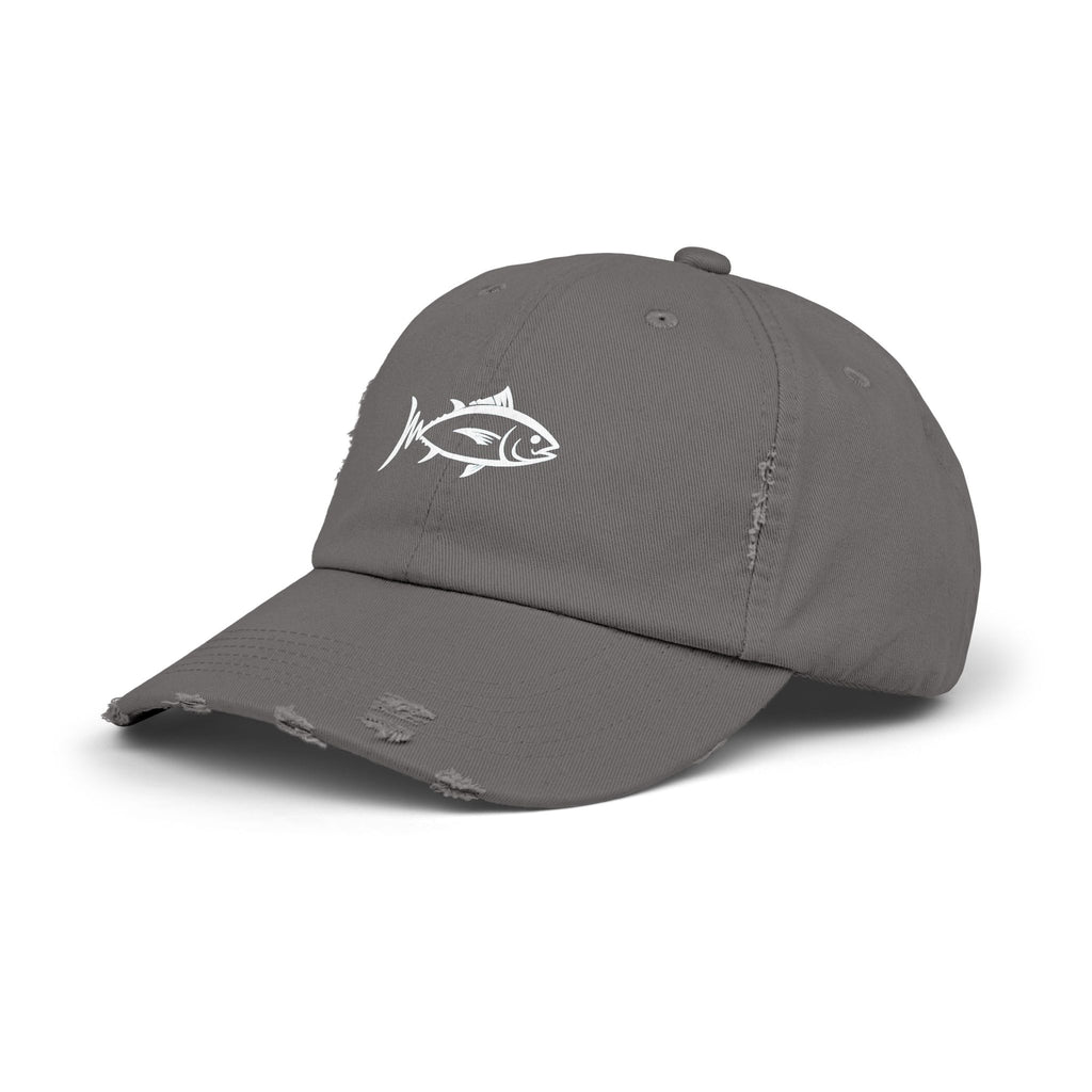 Distressed Fish Dad Cap — Vintage Angler Baseball Hat
