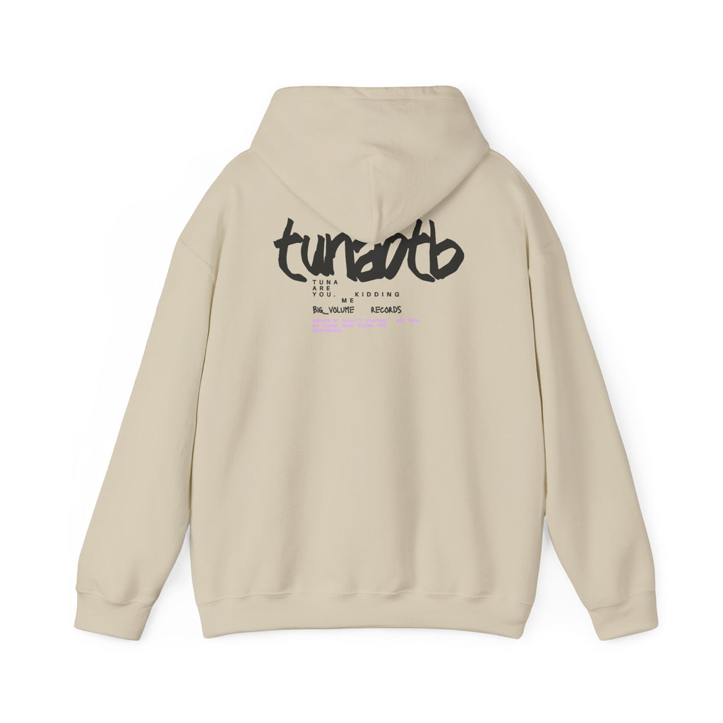 Hoodie — Minimal Fish Chest + 'tunedtb' Graphic Back Streetwear Pullover
