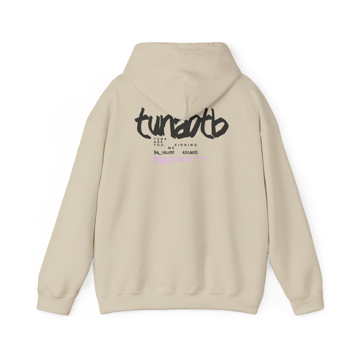 Hoodie — Minimal Fish Chest + 'tunedtb' Graphic Back Streetwear Pullover