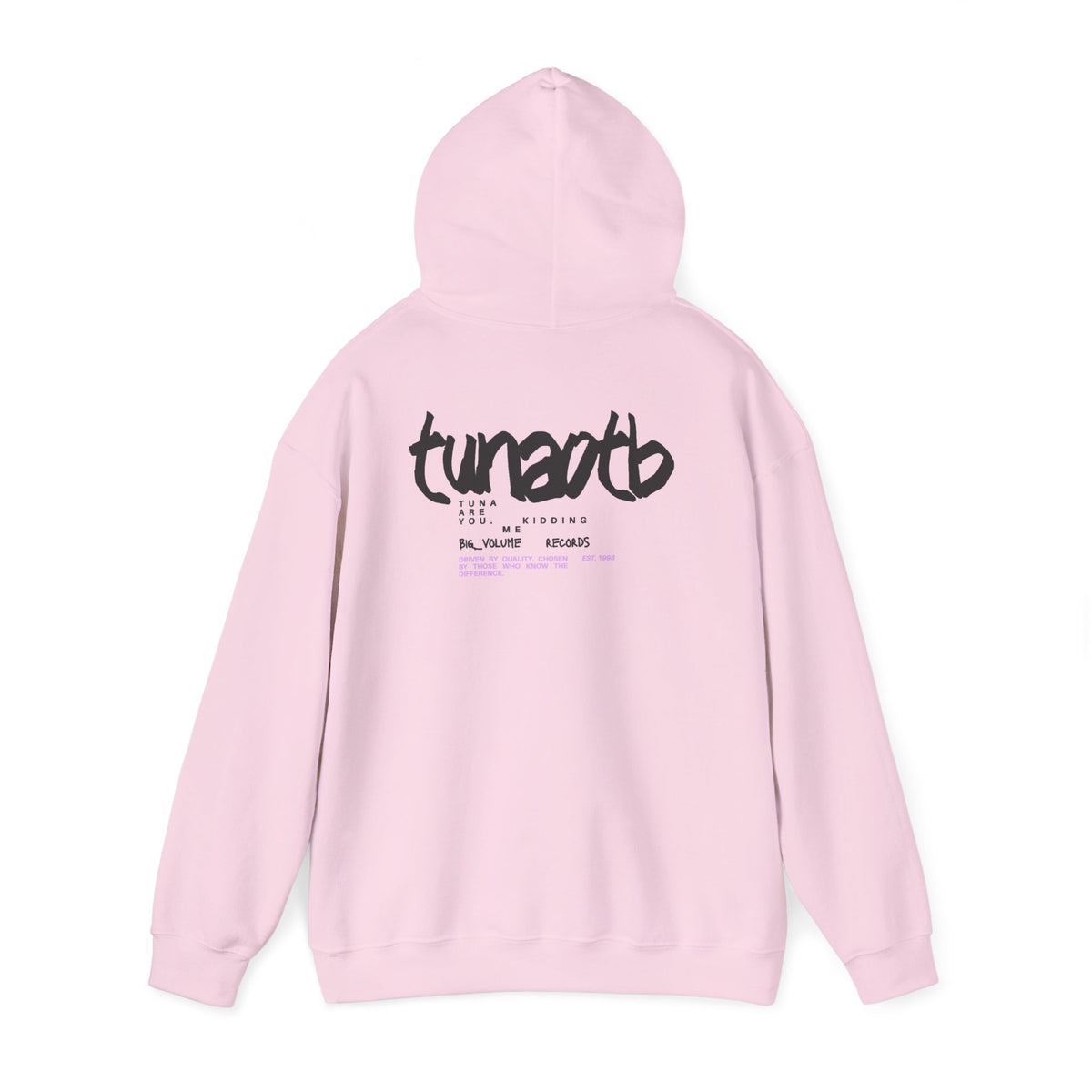 Hoodie — Minimal Fish Chest + 'tunedtb' Graphic Back Streetwear Pullover