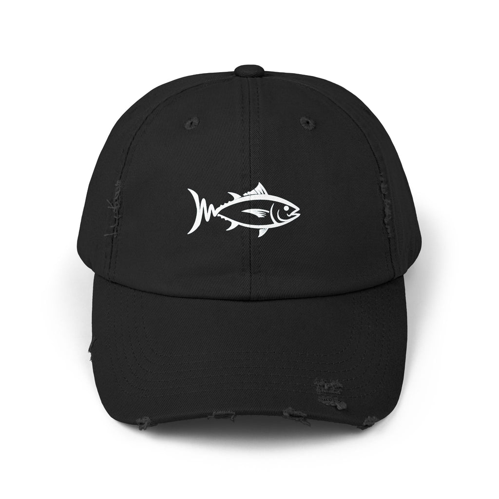 Distressed Fish Dad Cap — Vintage Angler Baseball Hat