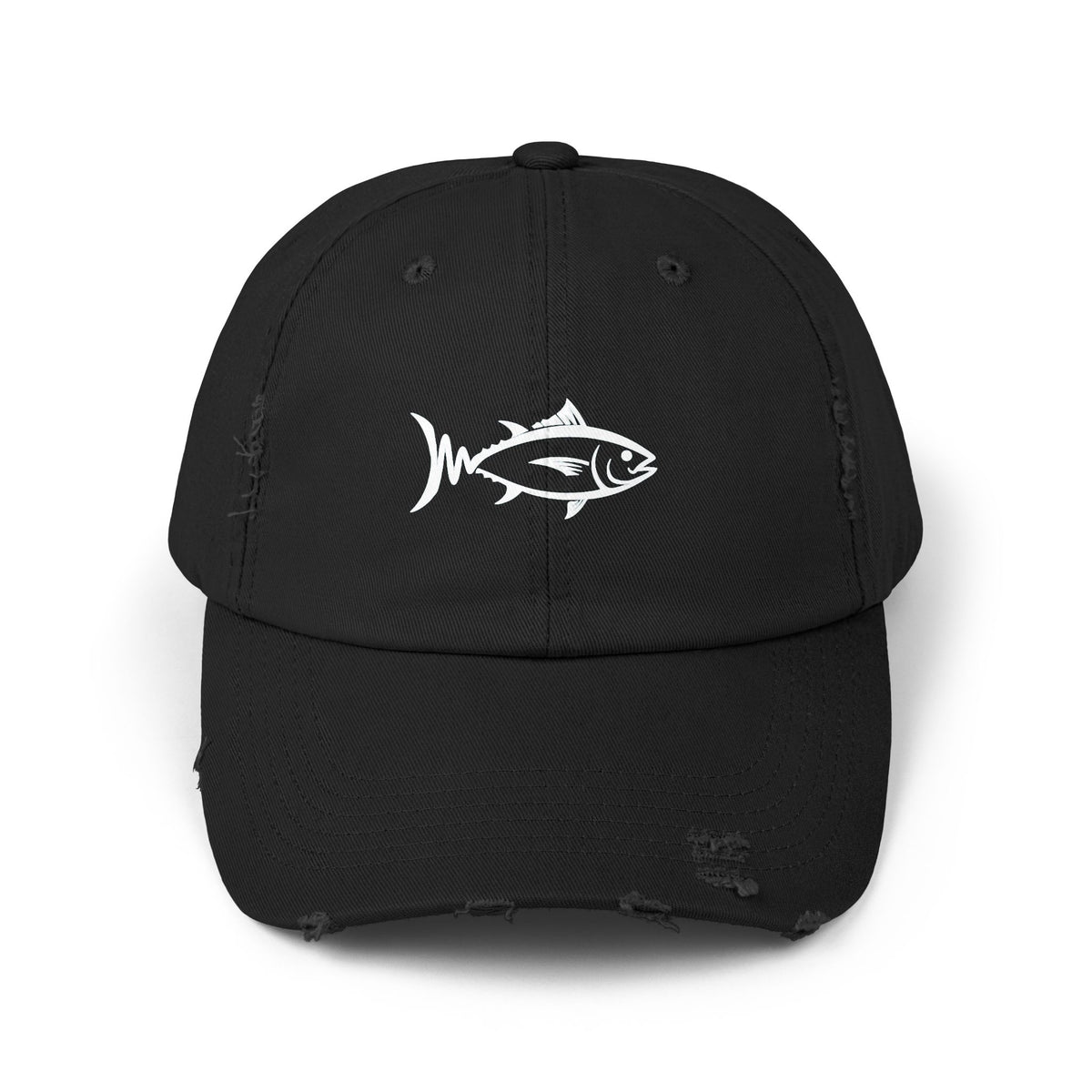 Distressed Fish Dad Cap — Vintage Angler Baseball Hat