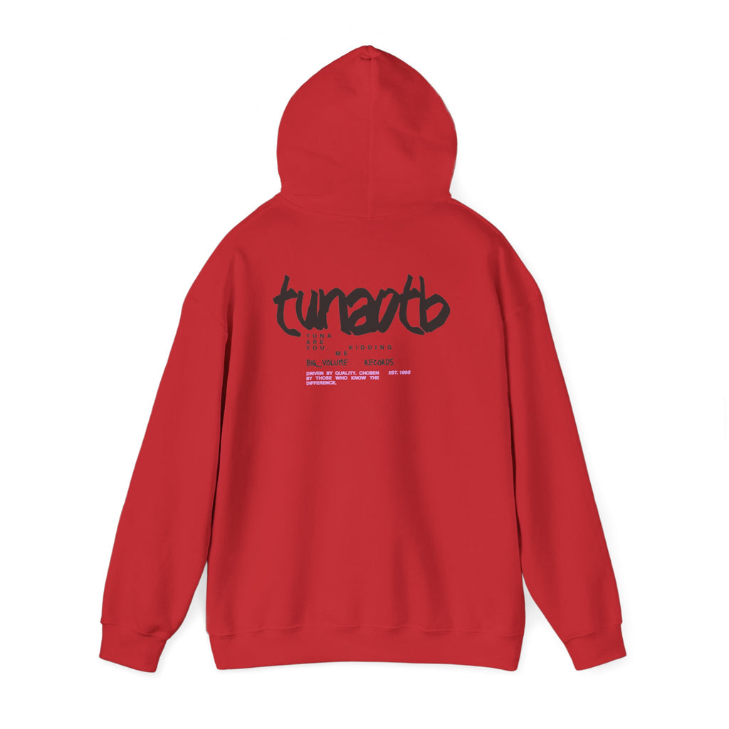 Hoodie — Minimal Fish Chest + 'tunedtb' Graphic Back Streetwear Pullover