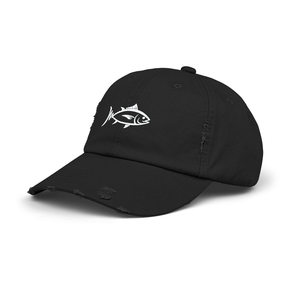 Distressed Fish Dad Cap — Vintage Angler Baseball Hat
