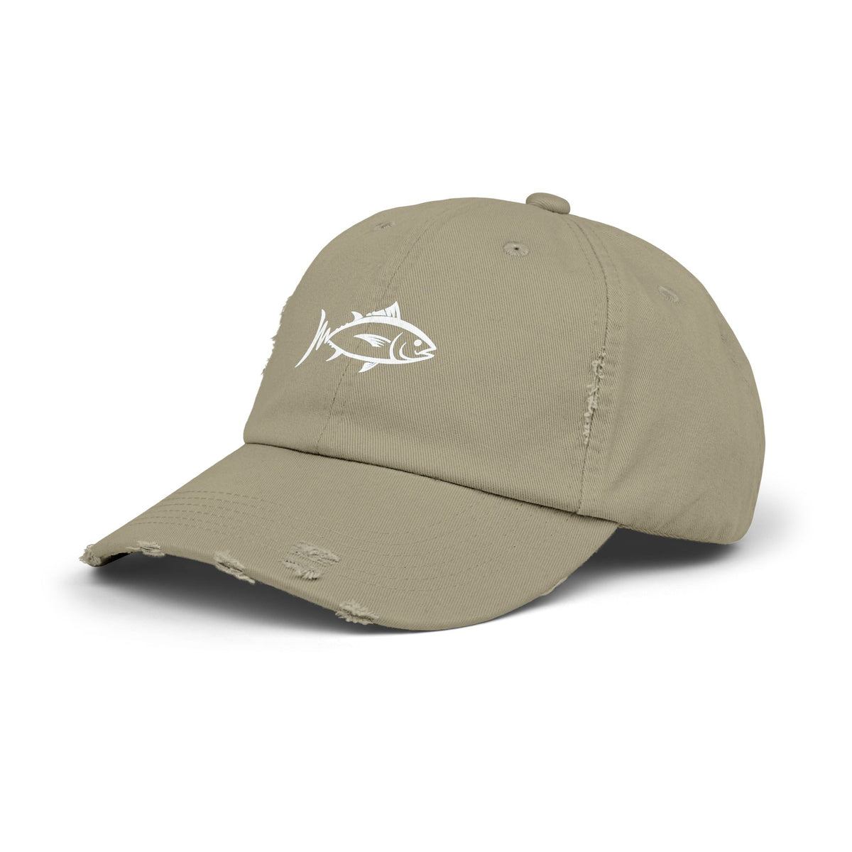 Distressed Fish Dad Cap — Vintage Angler Baseball Hat