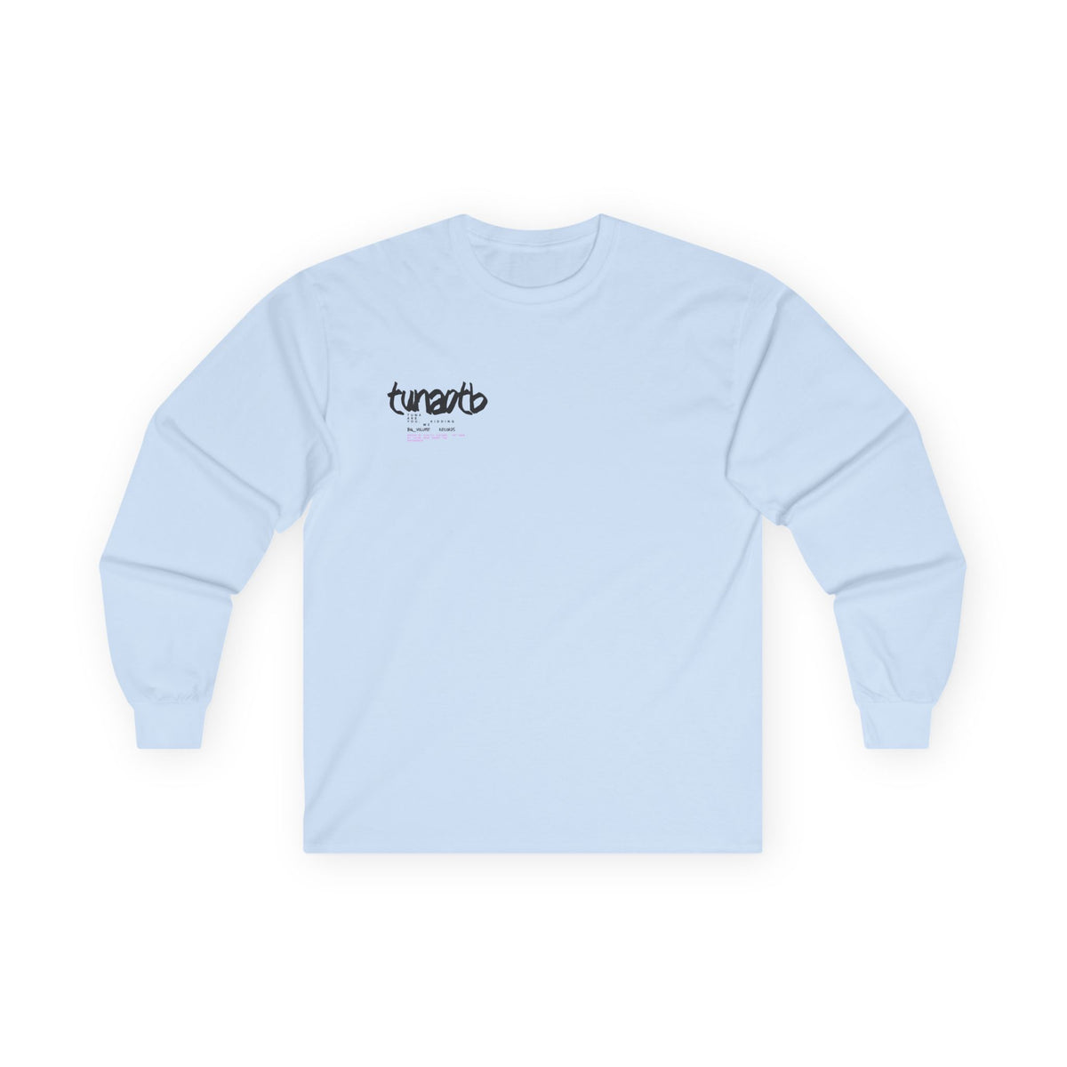 Long Sleeve Tee — 'tunaotb' Graffiti Logo Chest & Back Design
