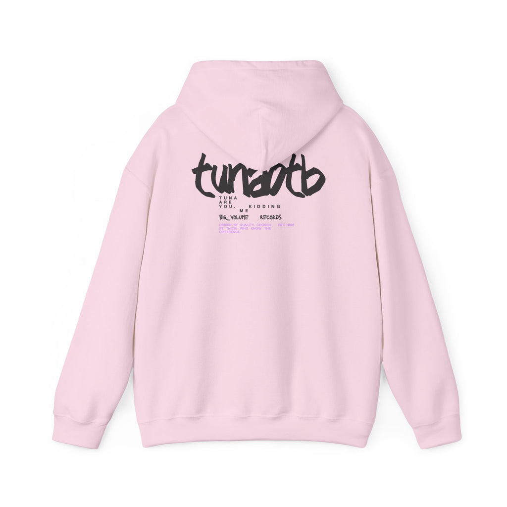 Hoodie — Minimal Fish Chest + 'tunedtb' Graphic Back Streetwear Pullover
