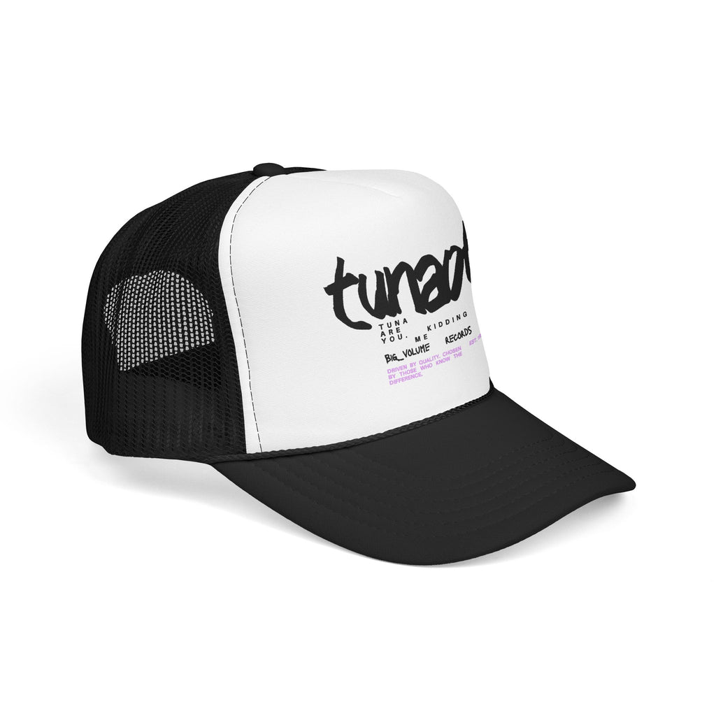 Tuner Vibe Trucker Hat — Retro Script Foam Cap with Pink Accent