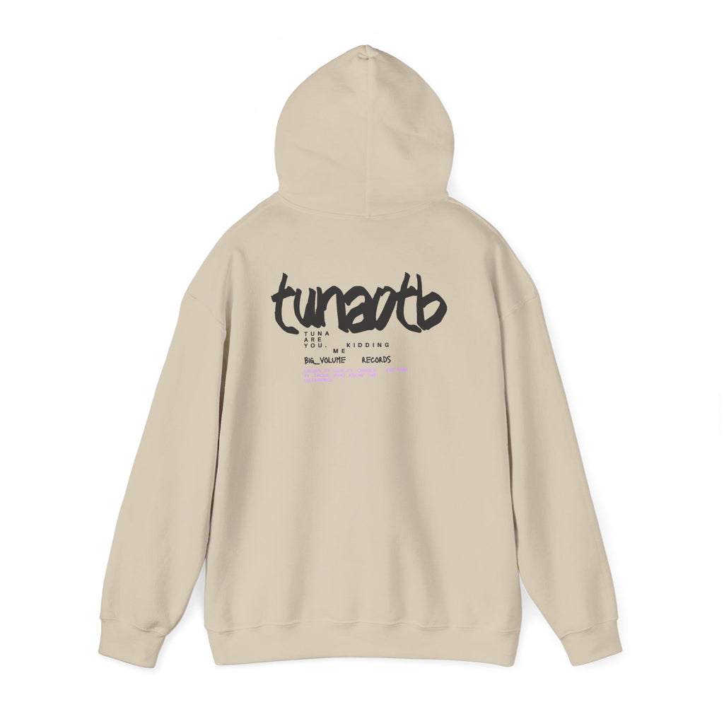 Hoodie — Minimal Fish Chest + 'tunedtb' Graphic Back Streetwear Pullover