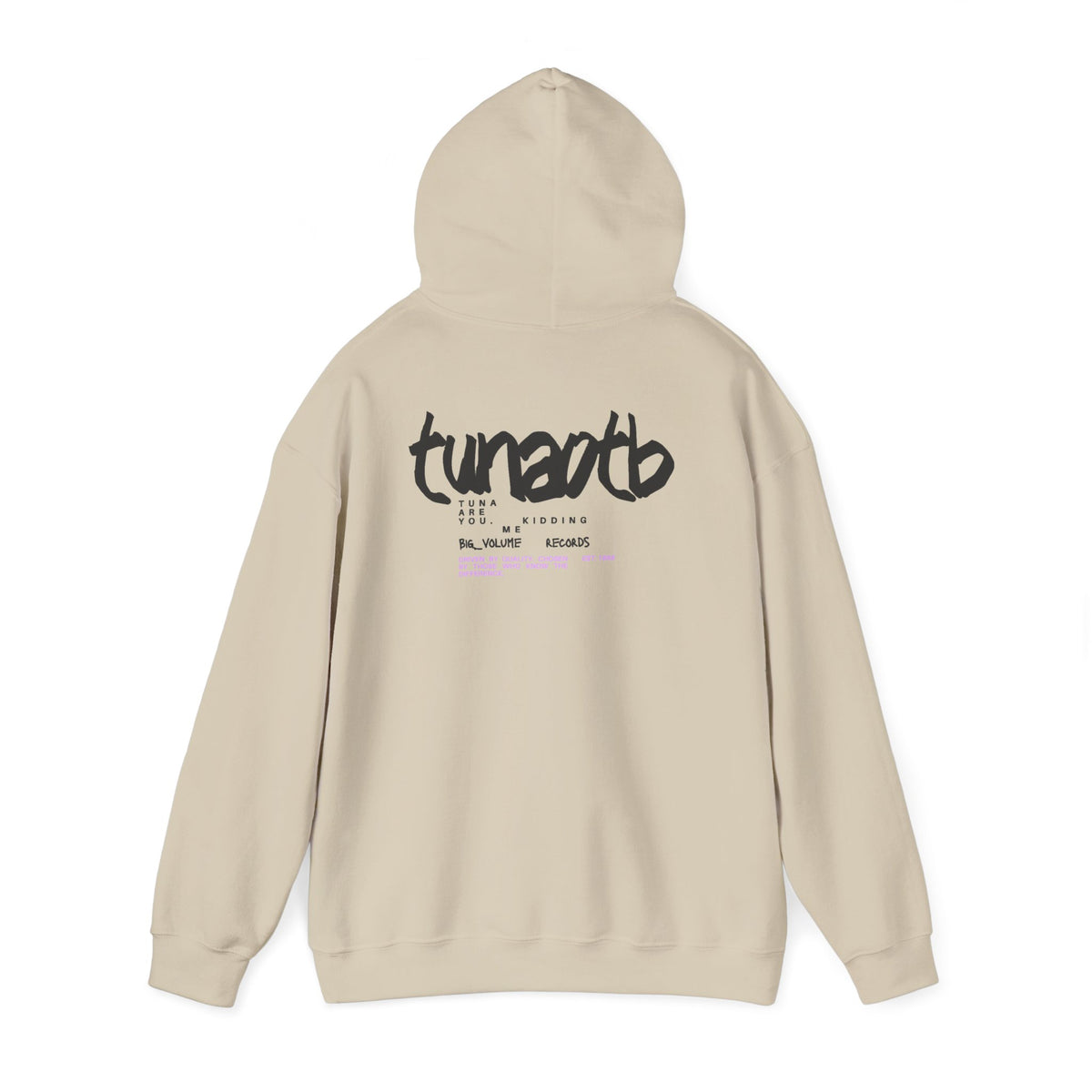 Hoodie — Minimal Fish Chest + 'tunedtb' Graphic Back Streetwear Pullover
