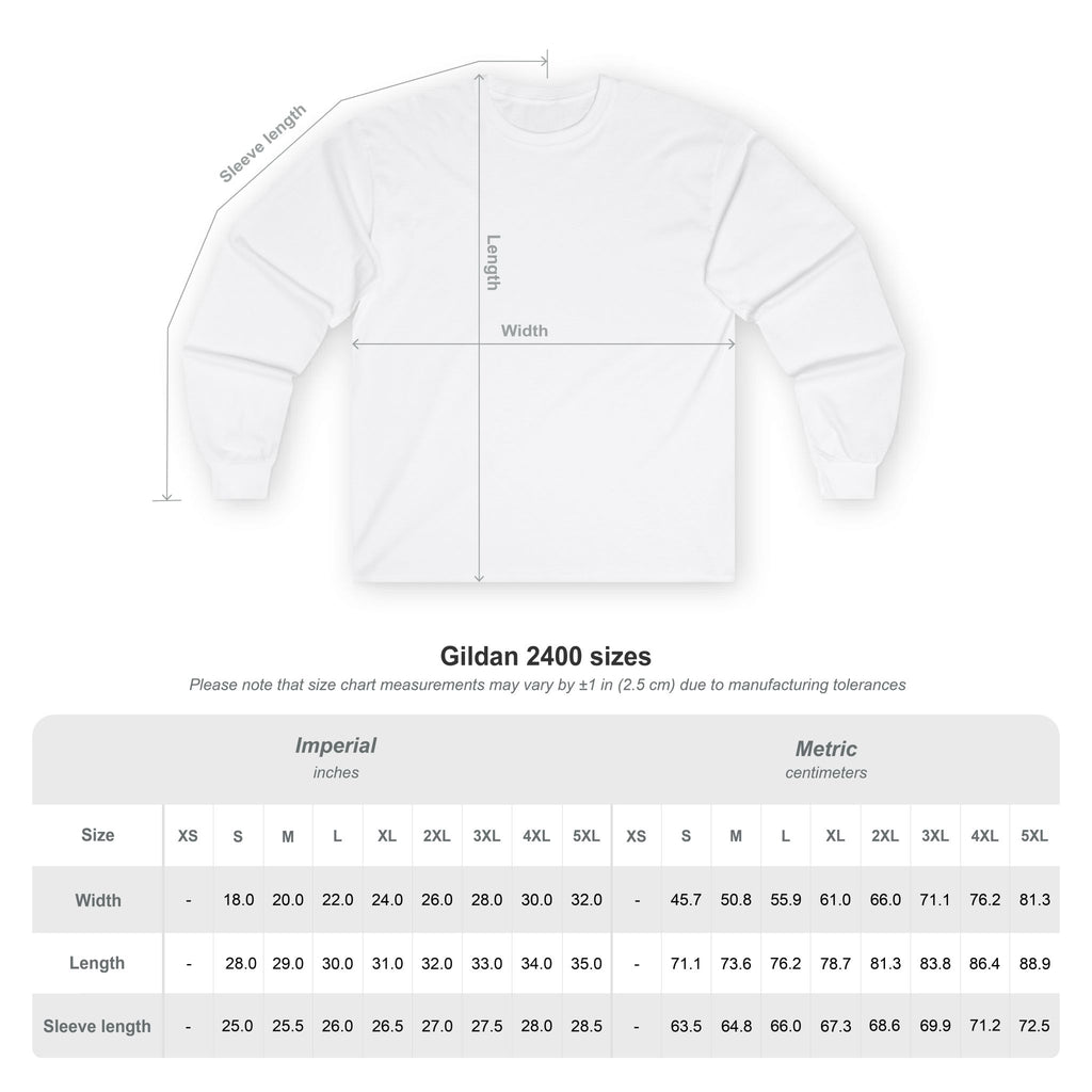 Long Sleeve Tee — 'tunaotb' Graffiti Logo Chest & Back Design