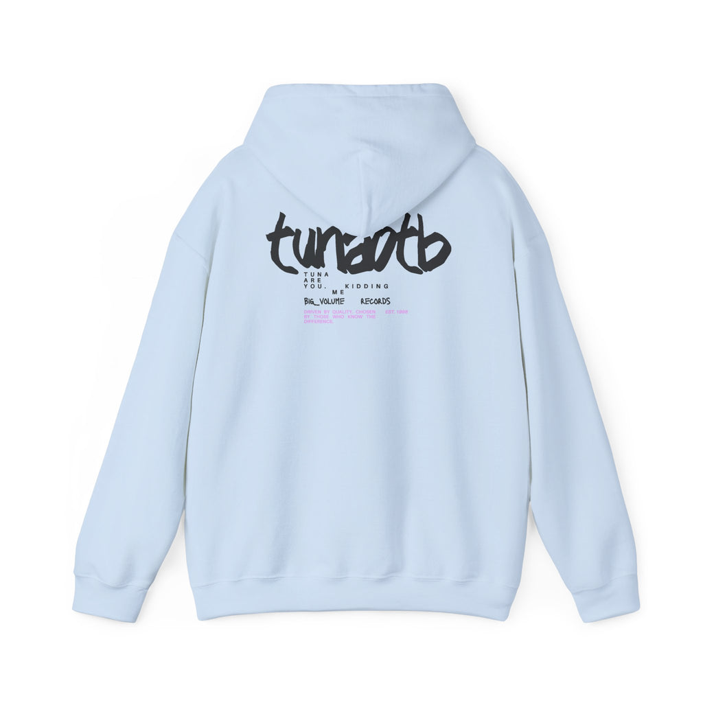 Hoodie — Minimal Fish Chest + 'tunedtb' Graphic Back Streetwear Pullover
