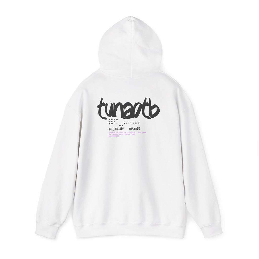 Hoodie — Minimal Fish Chest + 'tunedtb' Graphic Back Streetwear Pullover
